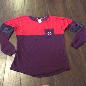 Maroon and red PINK long sleeve shirt